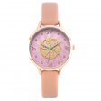 Geometric pattern women leather strap watch 106